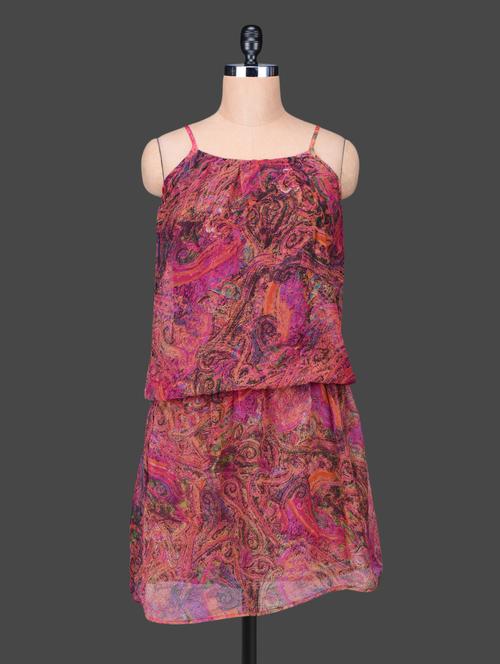 cami neck printed blouson dress - 1149099 - Very Small Image - 1