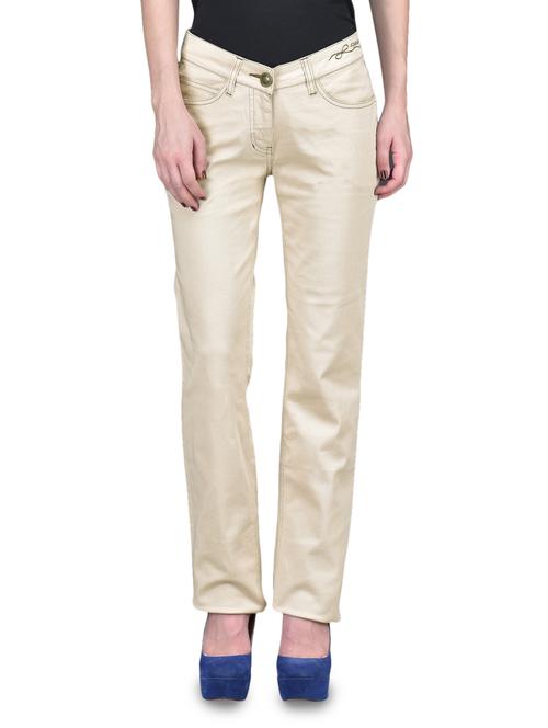 solid beige regular fit trousers - 1149324 - Very Small Image - 1