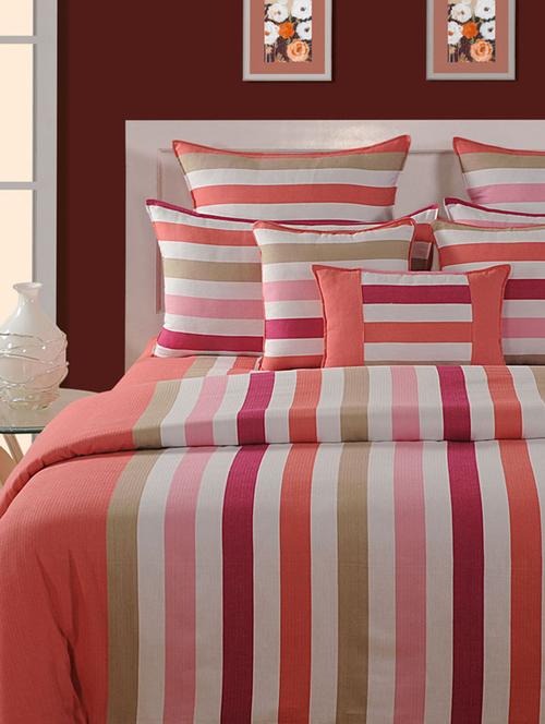 striped cotton bed sheet with pillow covers - 11493302 - Very Small Image - 1