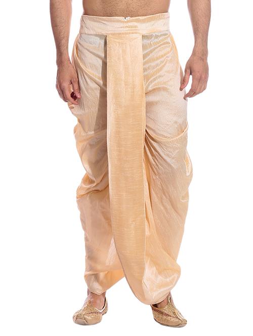 gold cotton blend dhoti - 11493721 - Very Small Image - 1