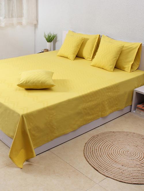 house this valley of flowers-flora 100% cotton single bedcover & 1 pillow cover- yellow - 11495023 - Very Small Image - 1