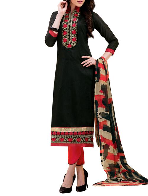 black silk blend dress material - 11495899 - Very Small Image - 1