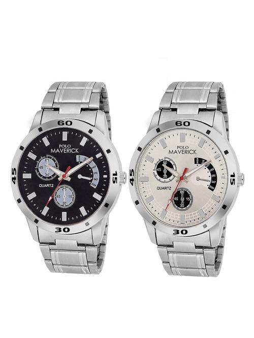 set of 2 silver stainless steel watches - 11501997 - Very Small Image - 1