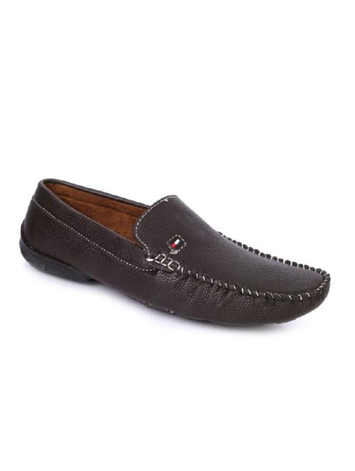 brown leatherette slip on loafer - 11504881 - Very Small Image - 1