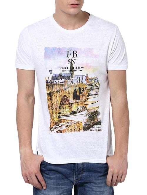 white cotton printed t-shirt - 11507720 - Very Small Image - 1