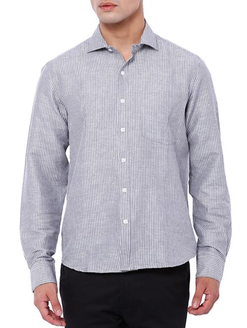 grey cotton casual shirt - 11508215 - Very Small Image - 1