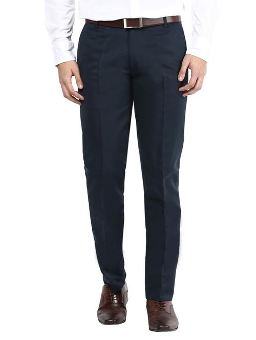 Blue Slim Fit Formal Trousers - 11509359 - Very Small Image - 1