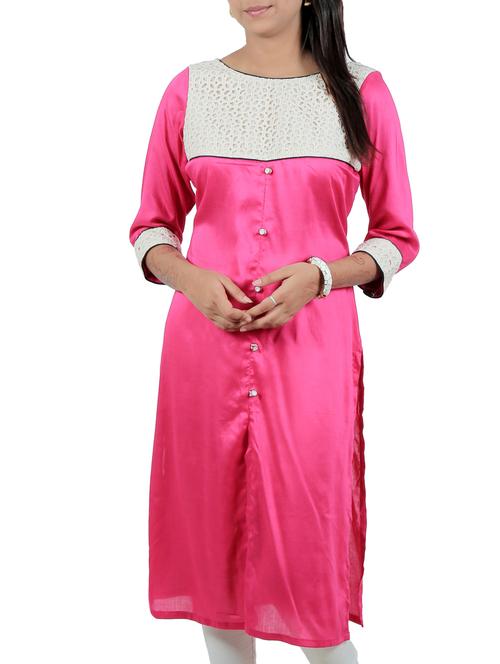 pink rayon kurta - 11509738 - Very Small Image - 1