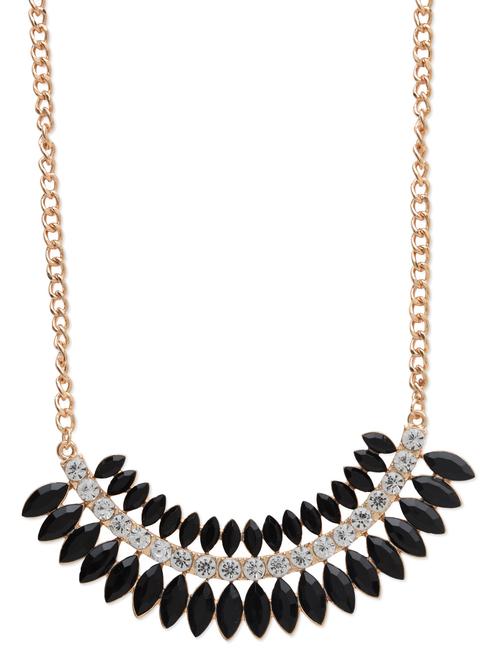 Black metallic embellished neckpiece - 1151040 - Very Small Image - 1
