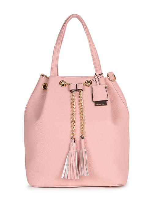 pink leatherette draw string handbag - 11510560 - Very Small Image - 1