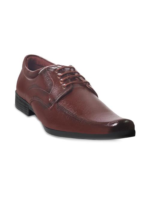 solid brown faux leather formal shoes - 11512466 - Very Small Image - 1