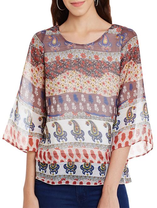 beige printed top - 11513502 - Very Small Image - 1