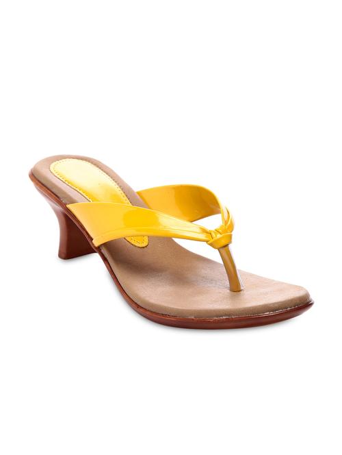 Yellow faux leather sandals - 1151616 - Very Small Image - 1