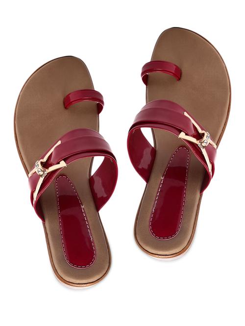 Red faux leather sandals - 1151642 - Very Small Image - 1