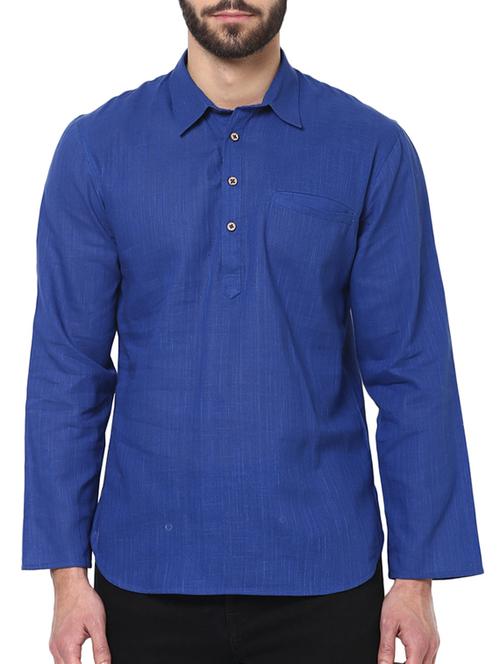 blue cotton kurta - 11517152 - Very Small Image - 1