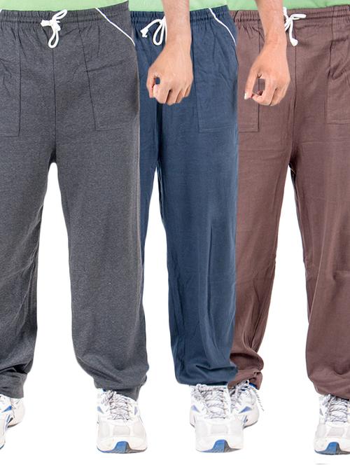 multi colored cotton  full length track pant - 11517709 - Very Small Image - 1