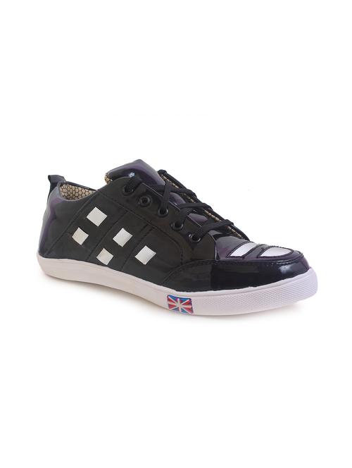 black color, lace up leatherette sneakers - 11518890 - Very Small Image - 1