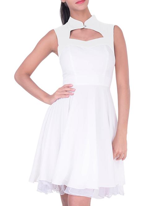 white polyester dress - 11519451 - Very Small Image - 1
