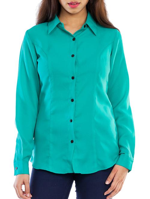 green polyester regular shirt - 11519918 - Very Small Image - 1