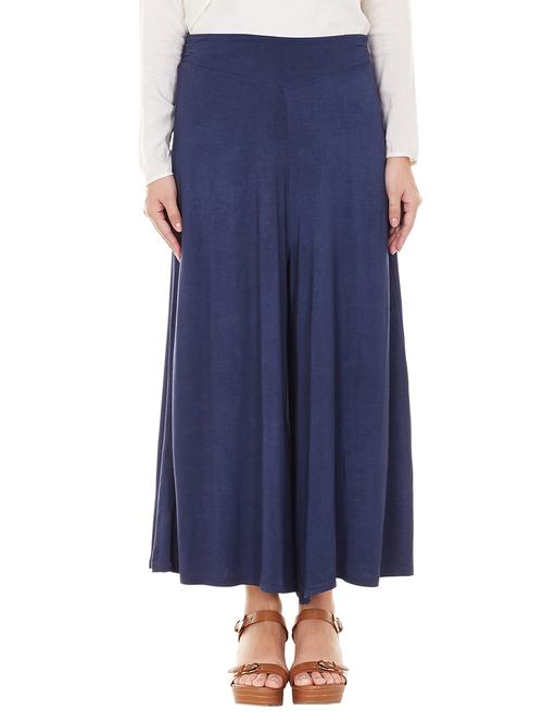 solid blue cotton palazzo - 11521470 - Very Small Image - 1