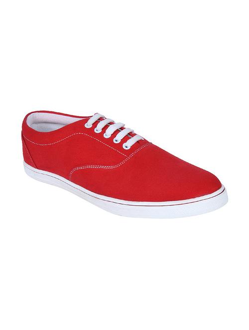 solid red canvas lace up sneaker - 11522258 - Very Small Image - 1