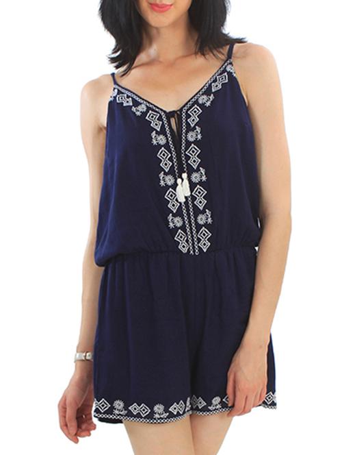 blue polyester romper - 11522340 - Very Small Image - 1