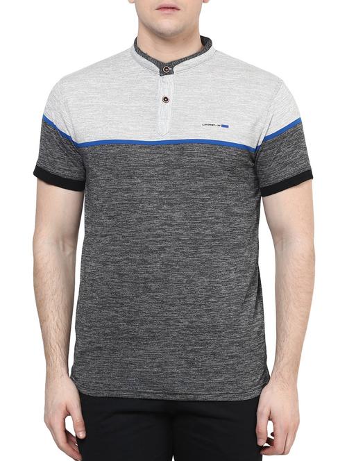 grey cotton color block t-shirt - 11523429 - Very Small Image - 1