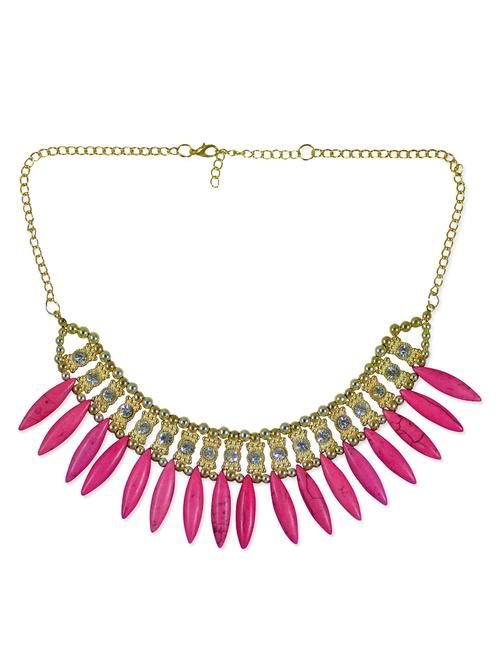 pink metal short necklace - 11524701 - Very Small Image - 1