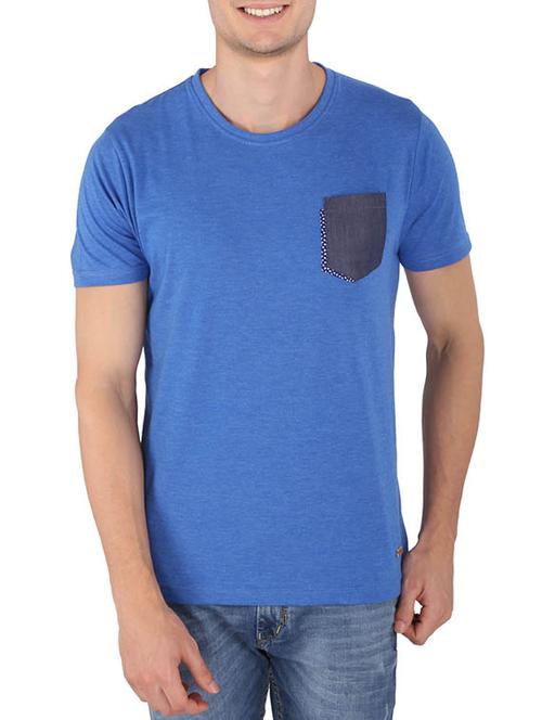 cobalt blue cotton short-sleeved t-shirt - 11525656 - Very Small Image - 1