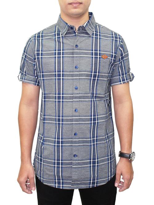 grey cotton casual shirt - 11528558 - Very Small Image - 1