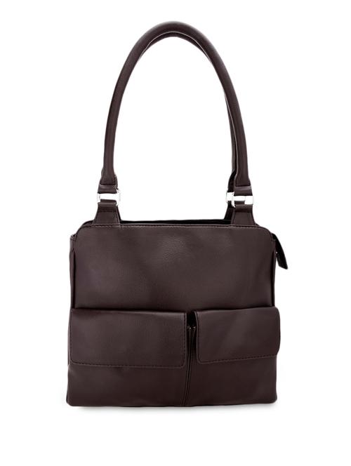 solid brown leatherette handbag - 1152998 - Very Small Image - 1