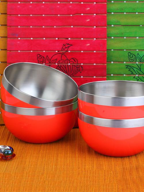 coral stainless steel platters & bowl (set of 4) - 11534287 - Very Small Image - 1