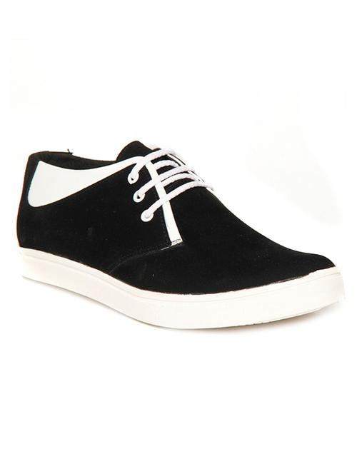 black leatherette lace up sneaker - 11534561 - Very Small Image - 1