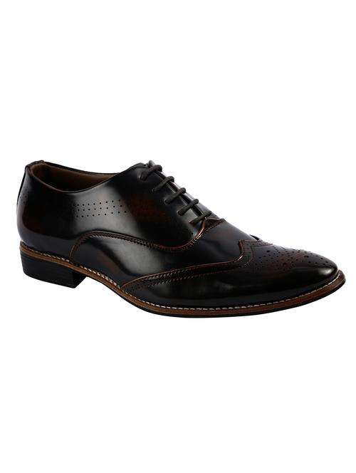 brown leatherette lace-up brouge - 11534740 - Very Small Image - 1