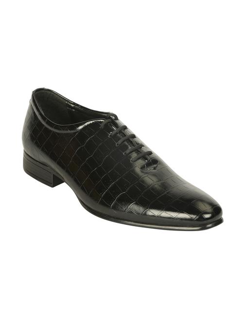 black leatherette lace-up oxford - 11534766 - Very Small Image - 1