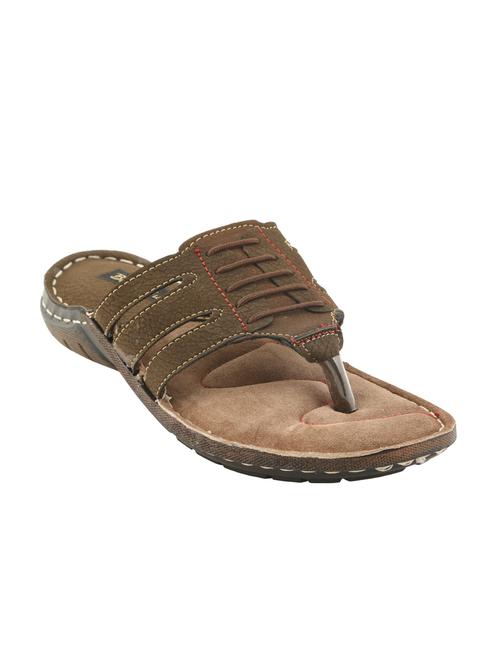 brown leatherette toe seperator slipper - 11534861 - Very Small Image - 1