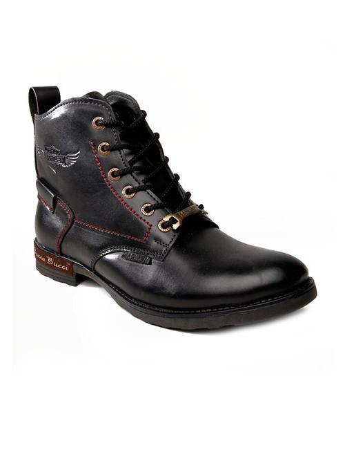 black lace up casual leather boot - 11534959 - Very Small Image - 1