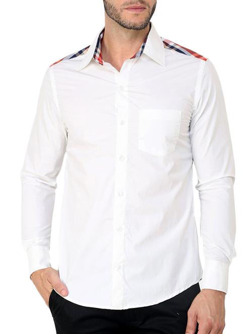 white cotton casual shirt - 11536253 - Very Small Image - 1