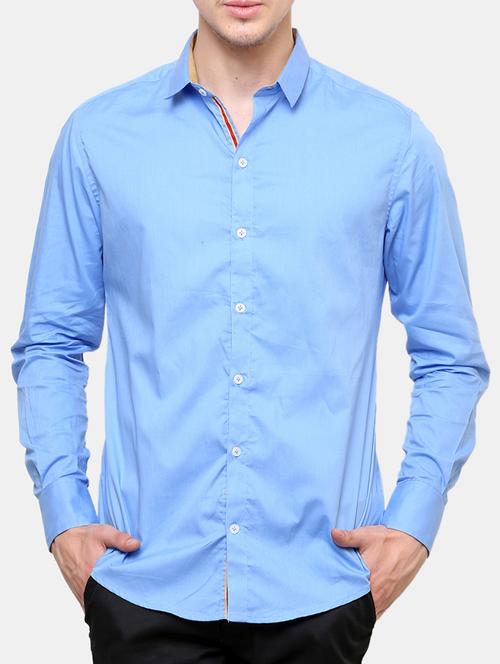 light blue cotton casual shirt - 11536289 - Very Small Image - 1