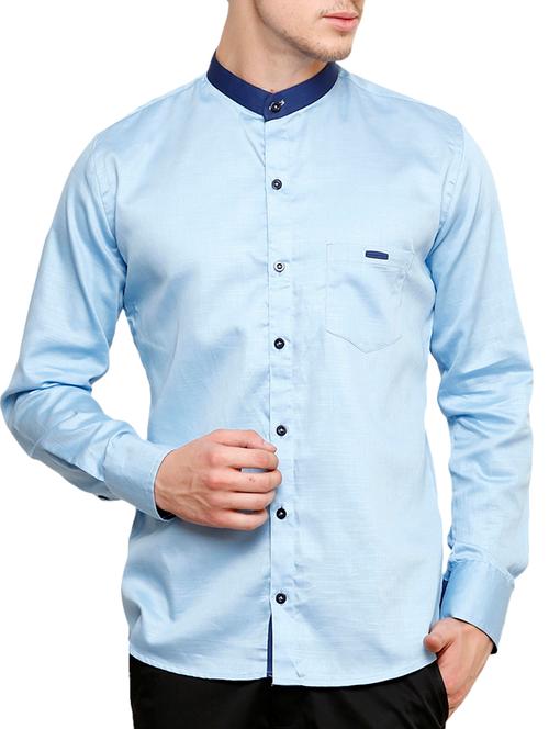 light blue solid casual shirt - 11536300 - Very Small Image - 1