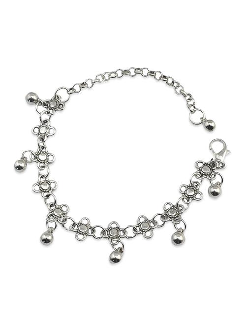 silver metal anklets and payal - 11539017 - Very Small Image - 1