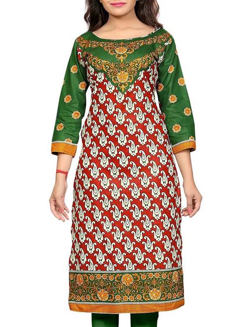 Multi cotton printed unstitched kurta - 11539716 - Very Small Image - 1