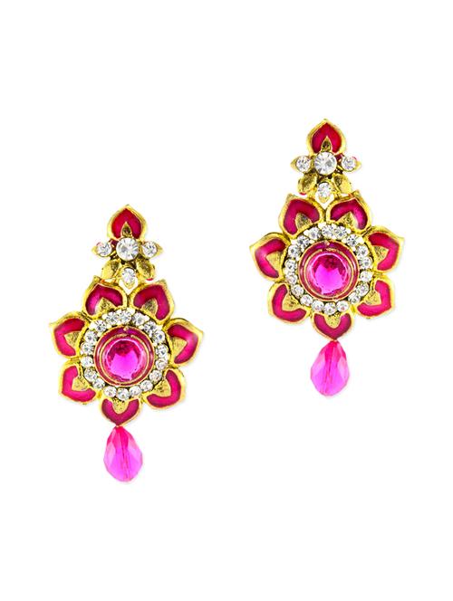pink metal drop earring - 11539862 - Very Small Image - 1