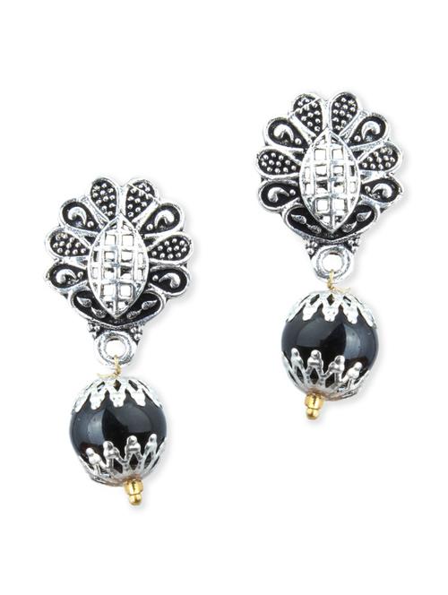 black brass drop earrings - 11541446 - Very Small Image - 1