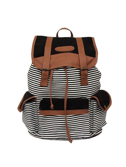 multi colored canvas striped backpack - 11542804 - Very Small Image - 1