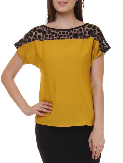 yellow crepe regular top - 11543127 - Very Small Image - 1