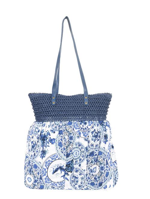 blue cotton printed handbag - 11543570 - Very Small Image - 1