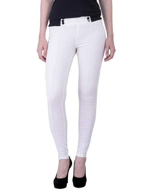 white polyester jeggings - 11552694 - Very Small Image - 1