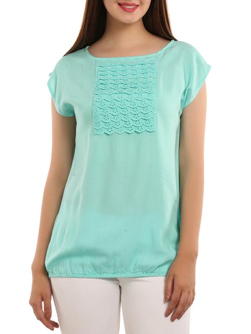 green viscose regular top - 11554353 - Very Small Image - 1