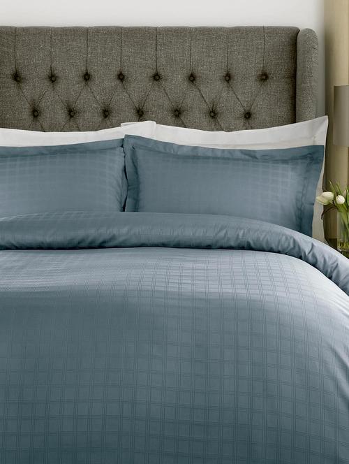 100% cotton squares duvet cover double blue - 11554716 - Very Small Image - 1